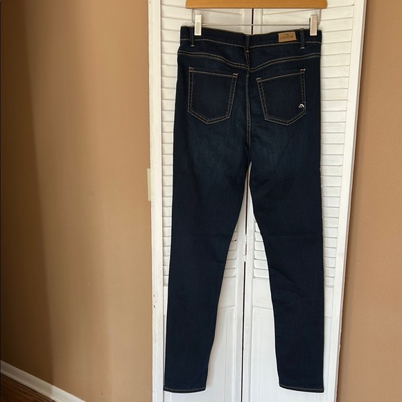 Girls Size 18 Super Skinny Stretch High Rise Dark blue Jeans NWT snap front - Picture 9 of 10